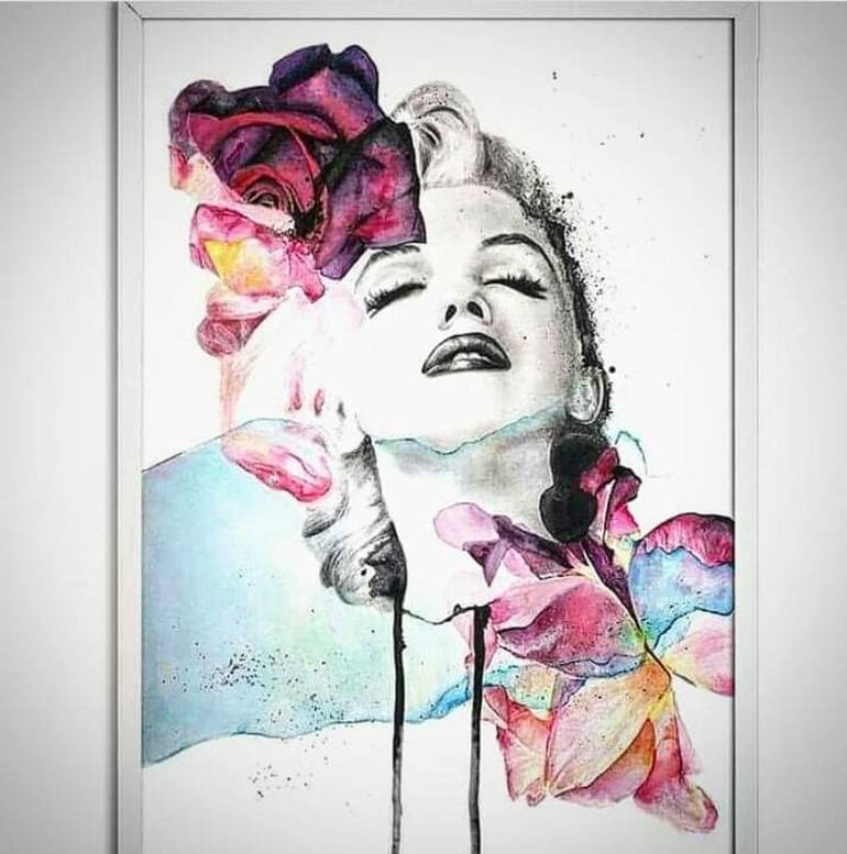 Marilyn Monroe Painting Poster Wall Flower by Chime Stone | Saatchi Art