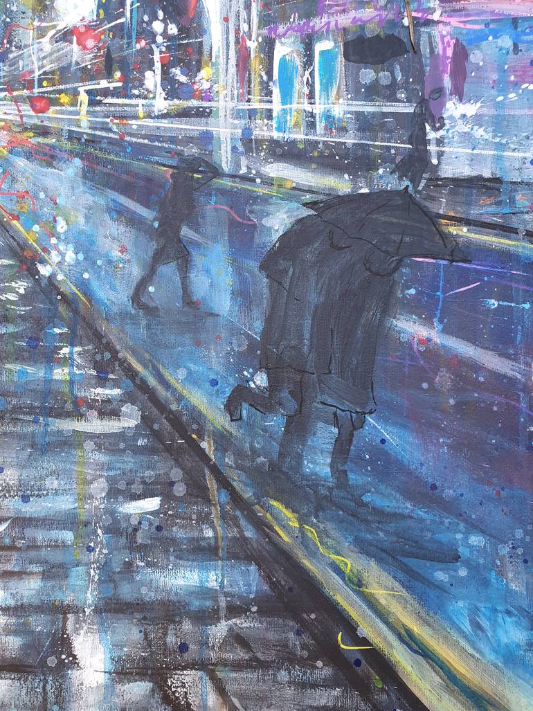 Original Abstract Cities Painting by Regan B Phelan