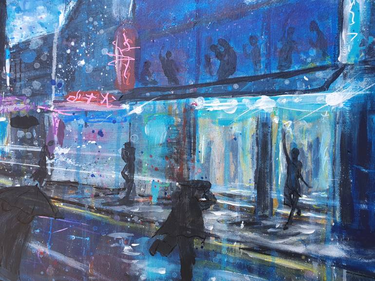 Original Abstract Cities Painting by Regan B Phelan