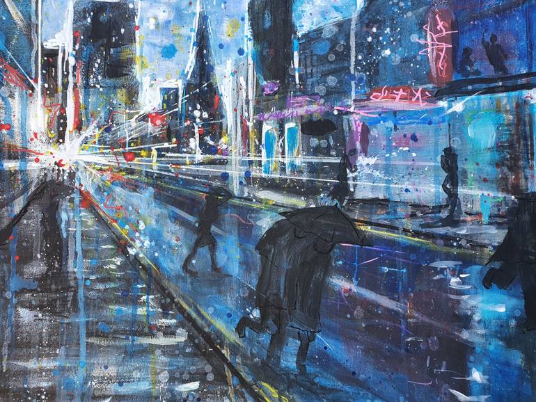 Original Abstract Cities Painting by Regan B Phelan