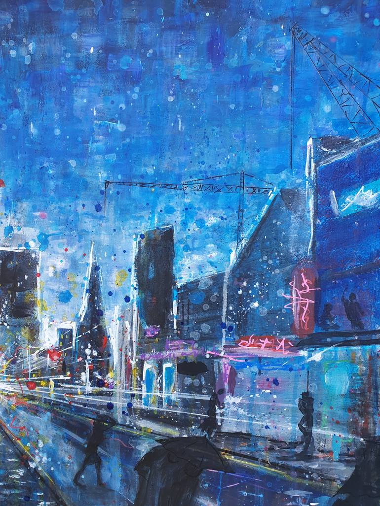 Original Abstract Cities Painting by Regan B Phelan