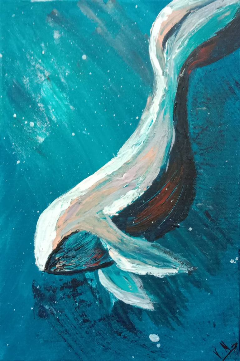 Whale Painting by Viktoria Miroshnik | Saatchi Art