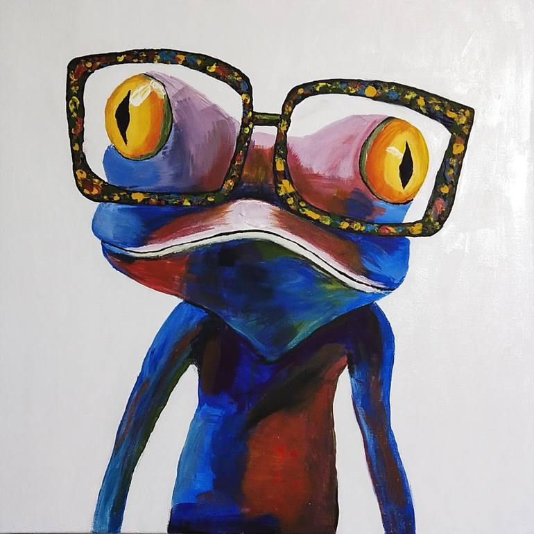 Painting in the style of Pop Art Frog-nerd Painting by Viktoria ...