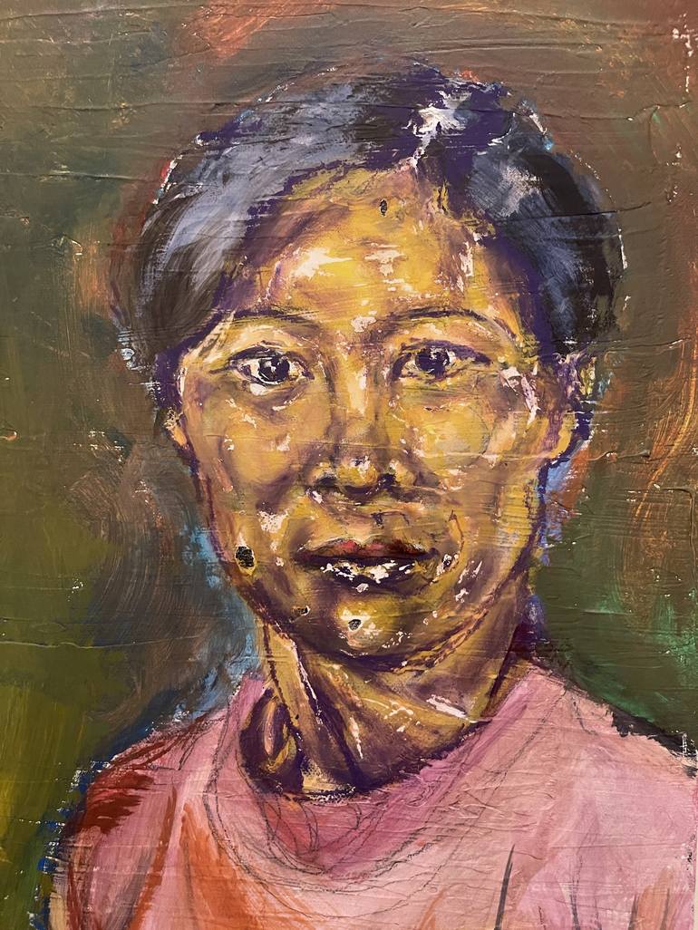 Portrait of Mrs. Choi Painting by Sin Kowk | Saatchi Art