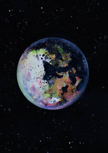 Print of Conceptual Outer Space Paintings by sarah louise johnson