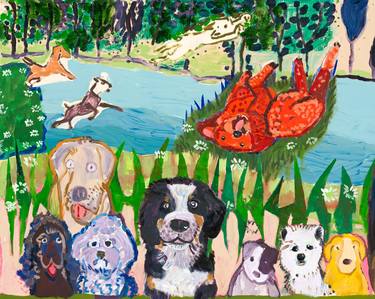 Print of Portraiture Dogs Paintings by Louise Kaye