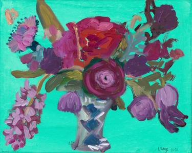 Original Impressionism Floral Paintings by Louise Kaye