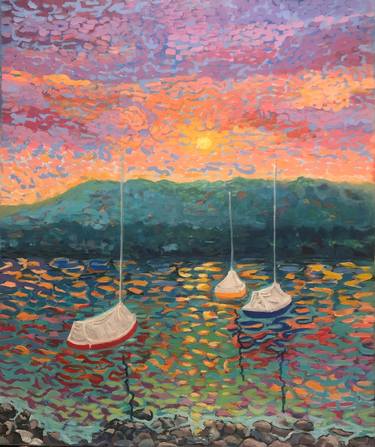 Original Sailboat Paintings by Siham Itani