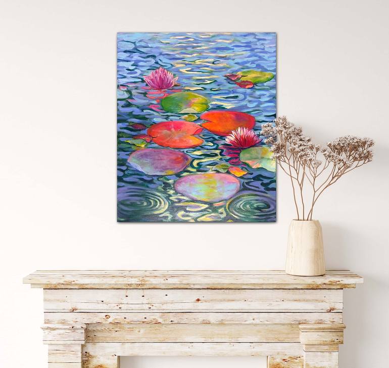 Original Impressionism Floral Painting by Siham Itani