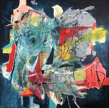 Original Abstract Expressionism Abstract Paintings by Siham Itani