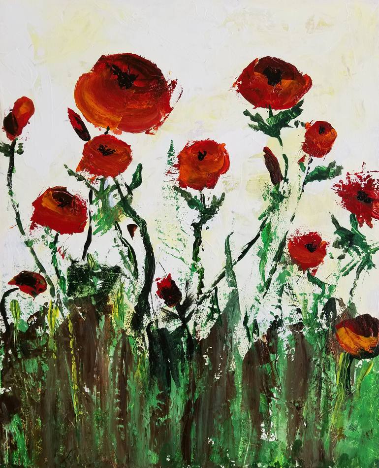 Florida Poppies Painting by Maura Satchell | Saatchi Art