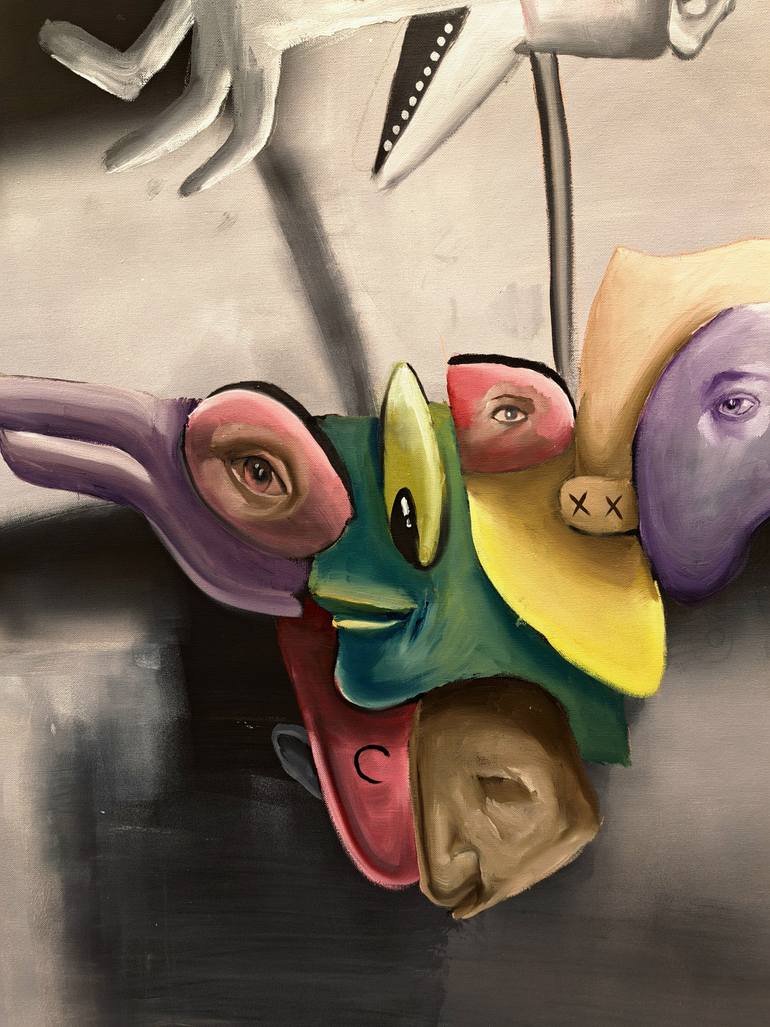 Original Surrealism Abstract Painting by Oscar Nin