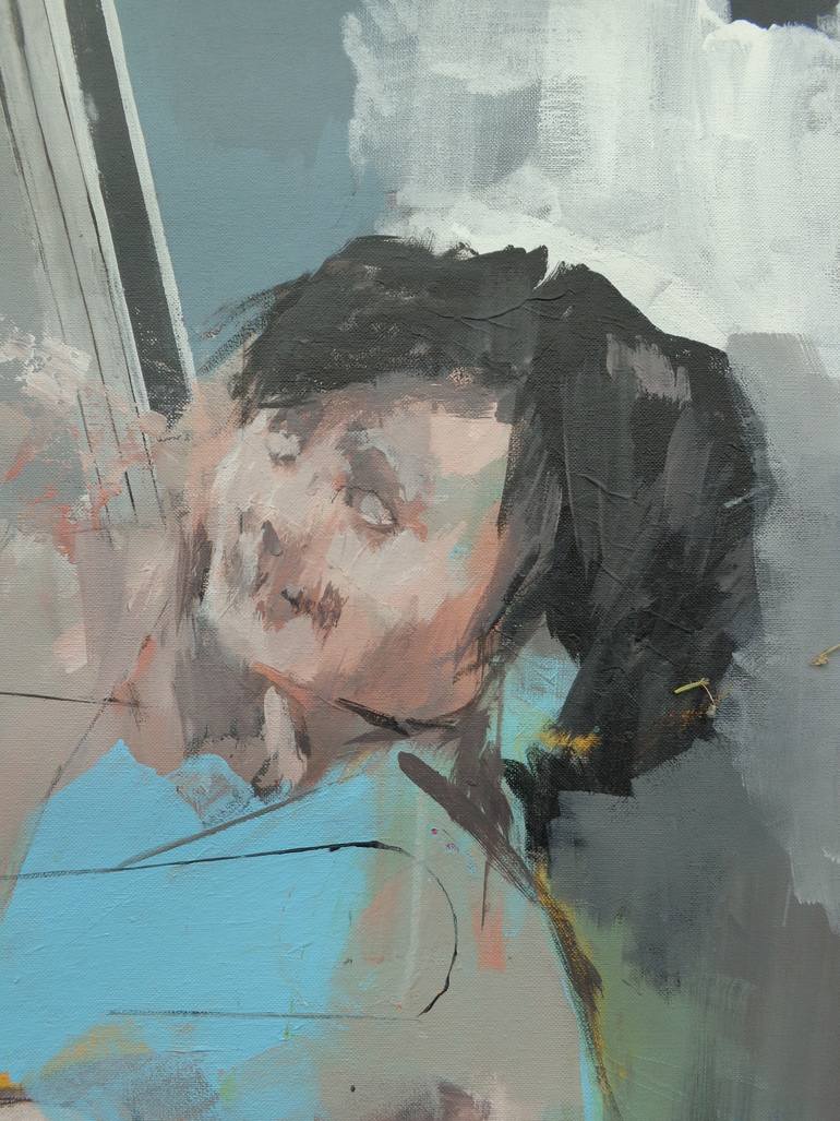 Original Portraiture People Painting by Oscar Nin