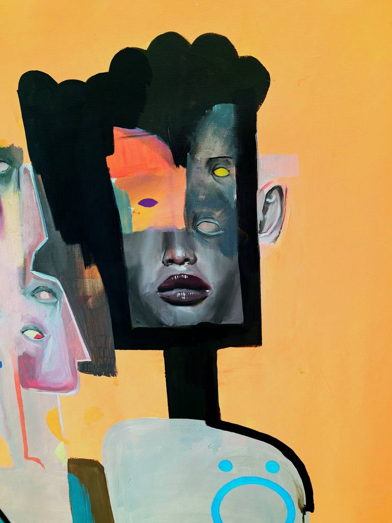 Original Portraiture People Painting by Oscar Nin