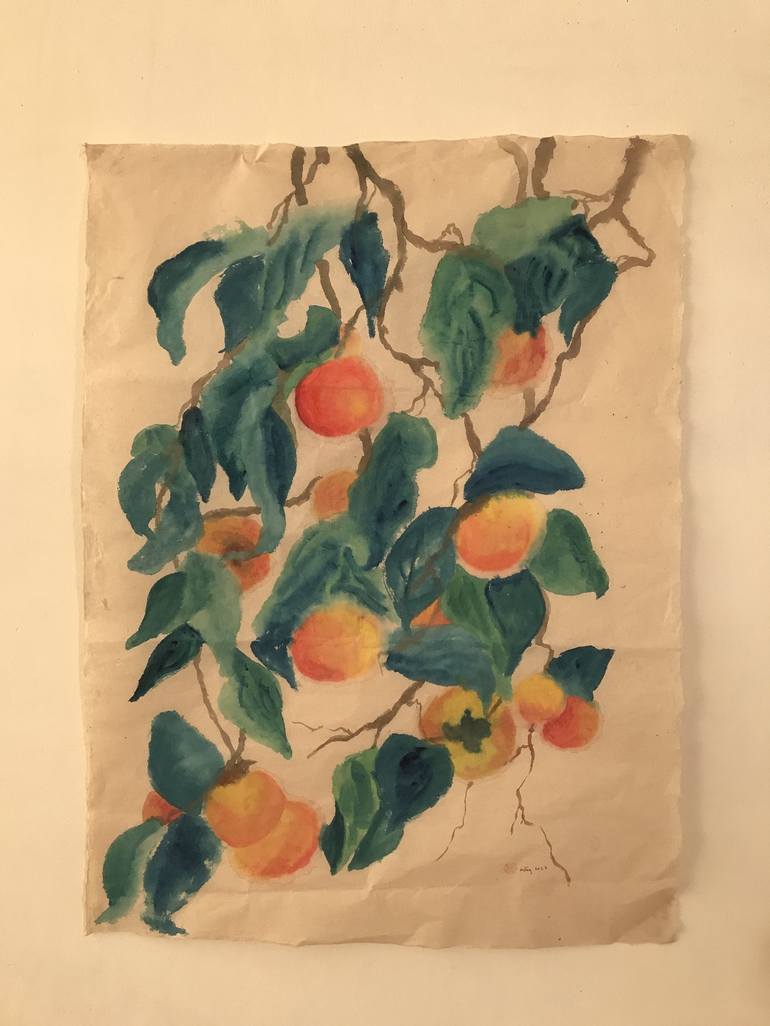 Original Minimalism Botanic Painting by Hong Nguyen