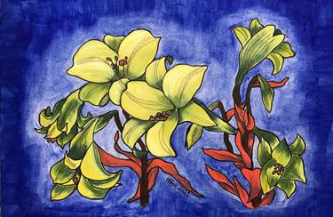 Original Expressionism Botanic Paintings by Hong Nguyen