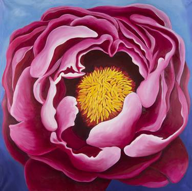 Pink Peony Oil Painting on Canvas thumb