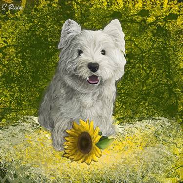 West highland white terrier in hyperrealism. Hand painted thumb