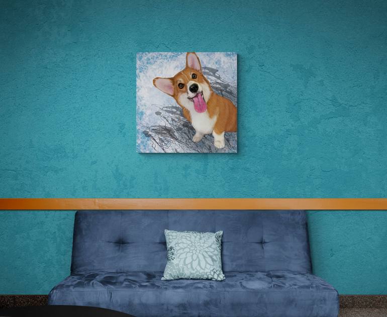 Original Fine Art Dogs Mixed Media by Sherry Riccu