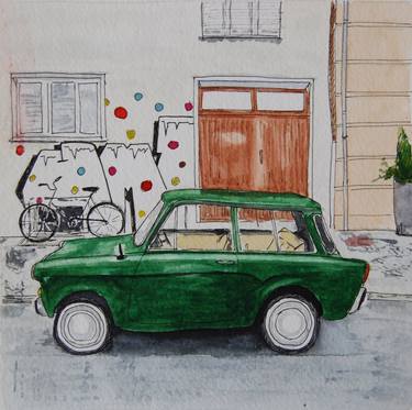 Print of Automobile Paintings by Daria Patrakov