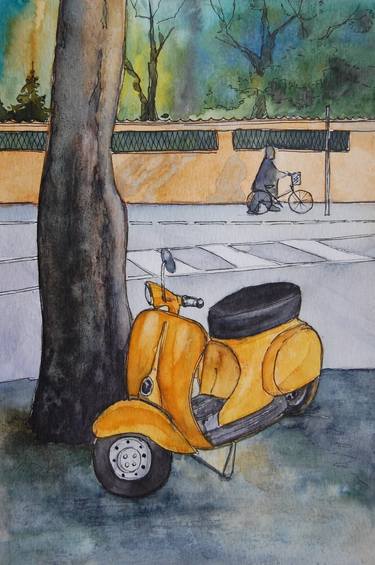 Print of Bike Paintings by Daria Patrakov