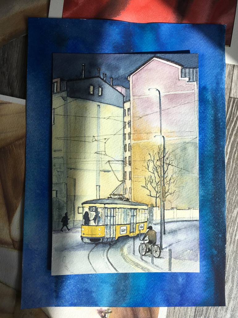 Original Illustration Architecture Painting by Daria Patrakov