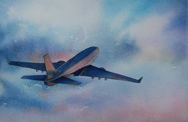 Print of Airplane Paintings by Daria Patrakov