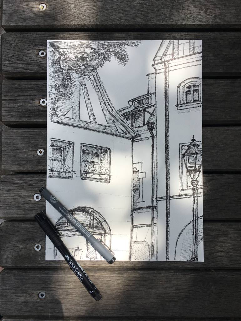 Original Other Architecture Drawing by Daria Patrakov