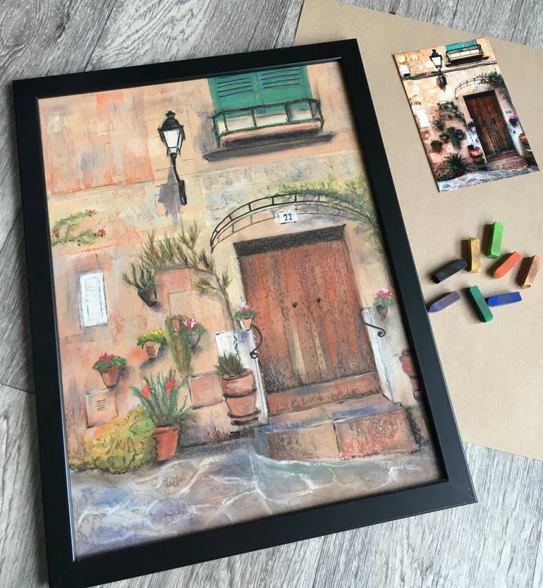 Original Art Deco Architecture Painting by Daria Patrakov