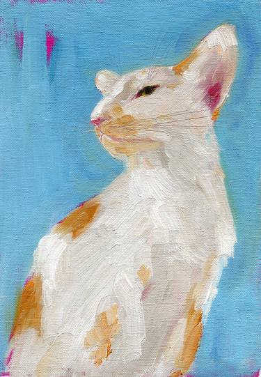 Original Impressionism Cats Paintings by Anna Rudko