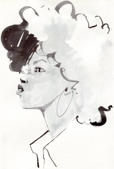 Original Women Drawing by Anna Rudko