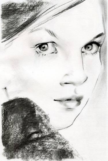 Original Expressionism Women Drawing by Anna Rudko