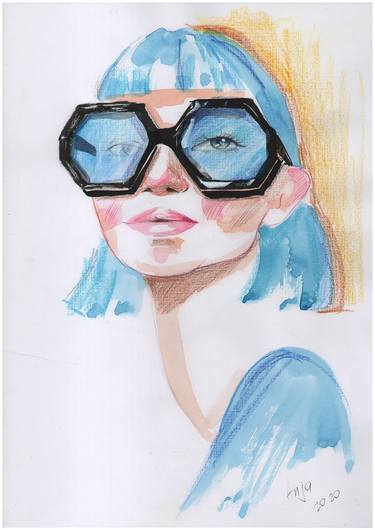 Gucci glasses blue fashion portrait thumb