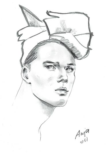 Original Figurative Fashion Drawings by Anna Rudko