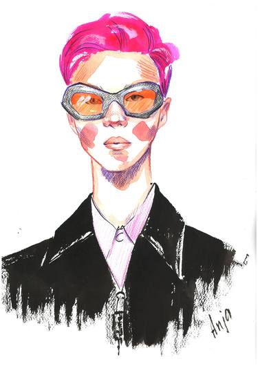 Original Figurative Fashion Drawings by Anna Rudko