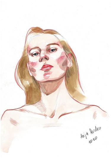 Print of Expressionism Portrait Drawings by Anna Rudko