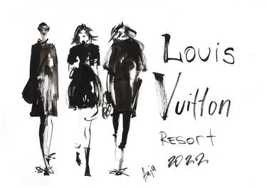 Original Figurative Fashion Drawings by Anna Rudko