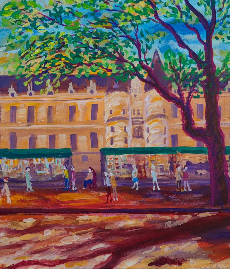 Original Art Nouveau Landscape Painting by Zelie Alice