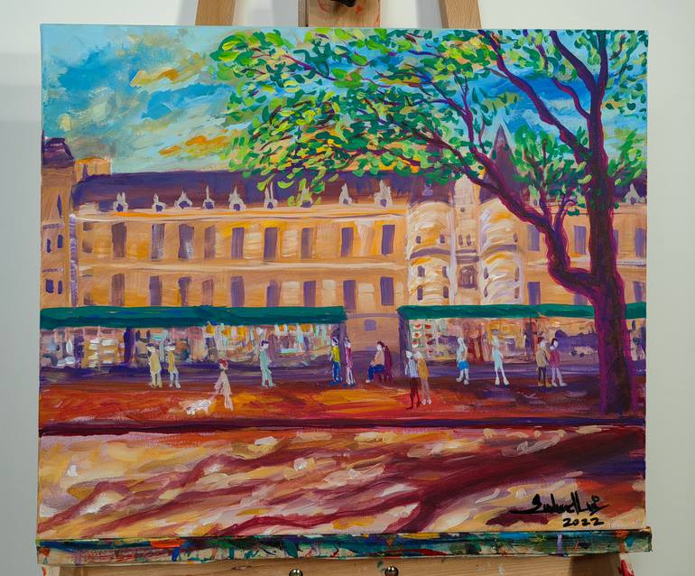 Original Art Nouveau Landscape Painting by Zelie Alice