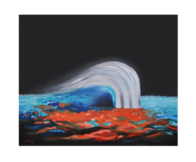 Original Abstract Seascape Painting by Zelie Alice