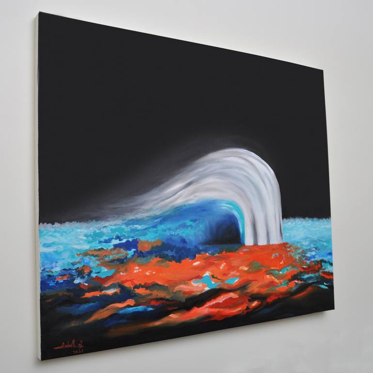 Original Abstract Seascape Painting by Zelie Alice
