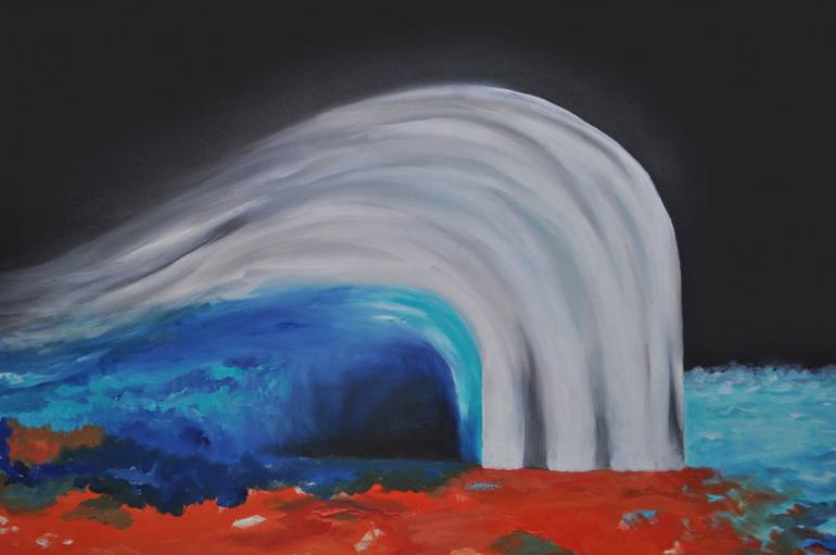 Original Abstract Seascape Painting by Zelie Alice