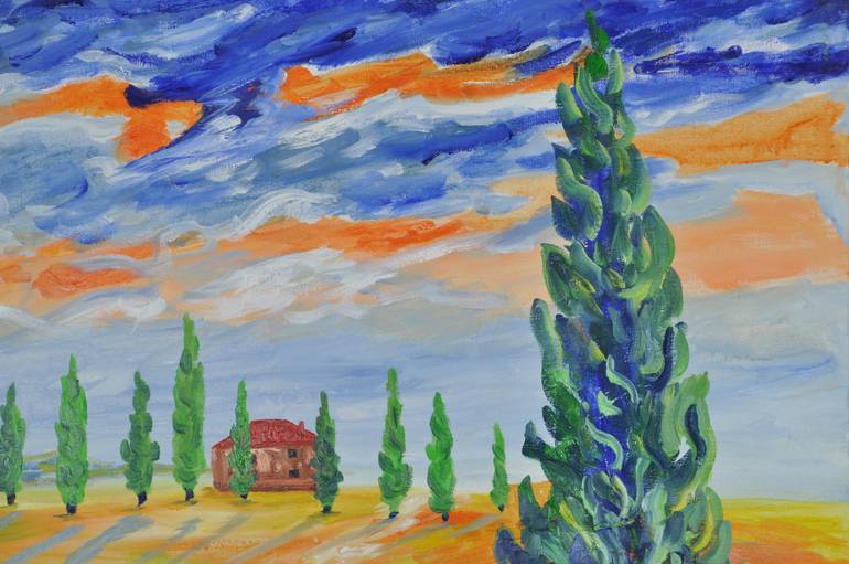 Original Abstract Landscape Painting by Zelie Alice