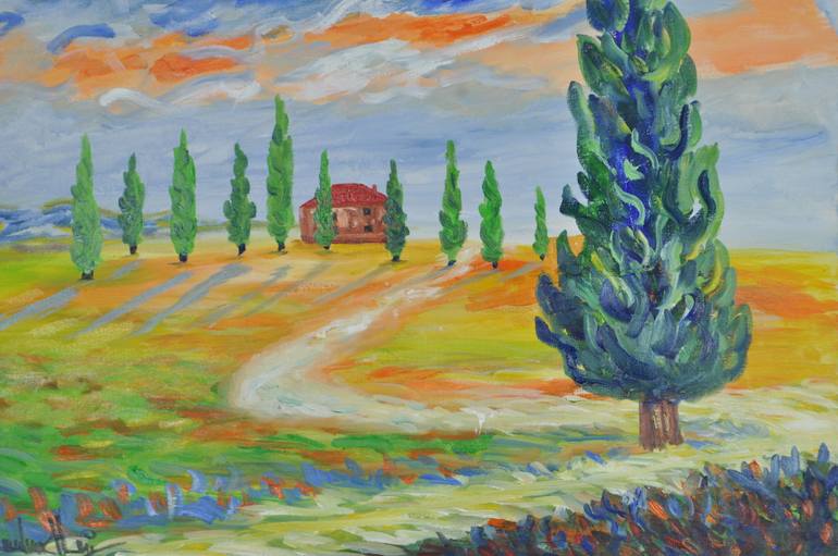 Original Abstract Landscape Painting by Zelie Alice