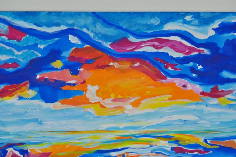 Original Pop Art Seascape Painting by Zelie Alice