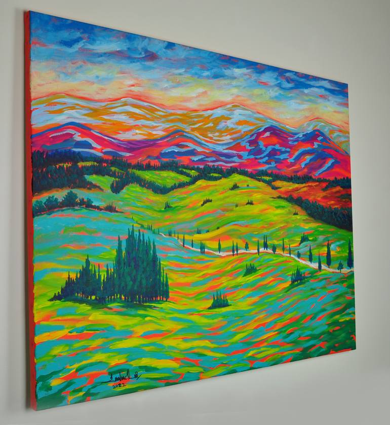 Original Art Nouveau Landscape Painting by Zelie Alice