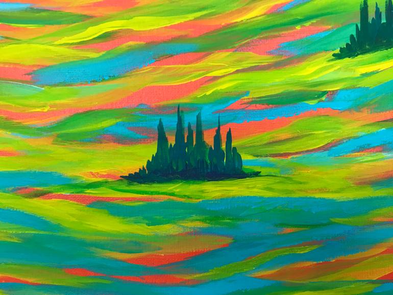 Original Art Nouveau Landscape Painting by Zelie Alice