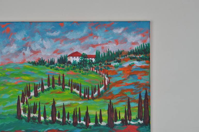 Original Art Nouveau Landscape Painting by Zelie Alice