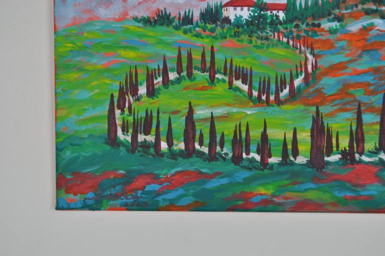 Original Art Nouveau Landscape Painting by Zelie Alice