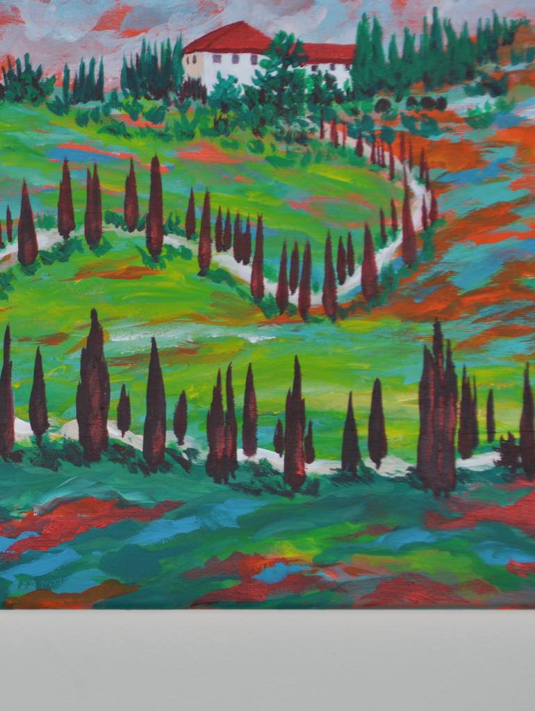 Original Art Nouveau Landscape Painting by Zelie Alice